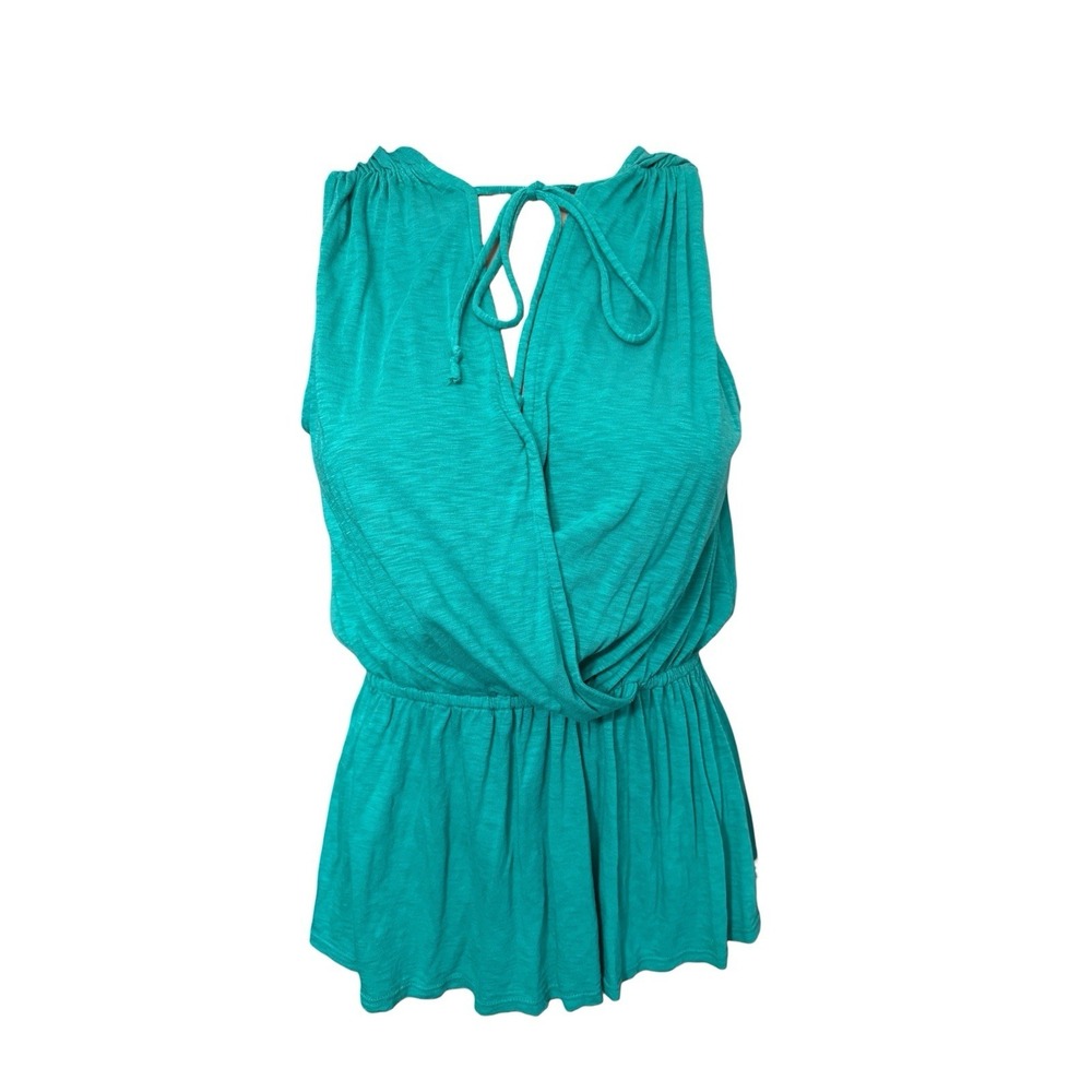 Ella‎ Moss Green Sleeveless Ruched Blouson Top XS